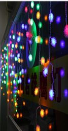 MultiColor 4M065M 100 LED Snow Edelweiss Curtains String Christmas Wedding Party Holiday Garden Decoration2016261