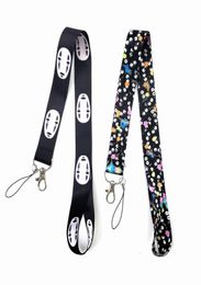 Anime NoFace man Cartoon Lanyards Badge Holder Keychain ID Card Pass Gym Mobile Badges Holders Lanyard Key Holder for Bags Wallet1659362