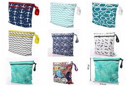 Cartoon Printing Storage Bag Baby Protable Nappy Reusable Washable Wet Dry Cloth Zipper Waterproof Diaper Bag Baby Nappy RRA27147823141