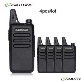 Walkie Talkie 4Pcs Lot Zastone X6 Portable Uhf 400-470Mhz Kids Ham Radio Transceiver Mini Handheld Radio227S Drop Delivery Electroni Dhsgy