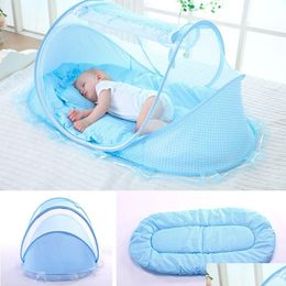 Crib Netting Newborn Sleep Portable Foldable Polyester Baby Bed Mosquito Net Play Tent Children Drop Delivery Baby, Kids Maternity Nur Dhuv9