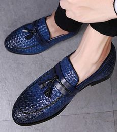 Large size 3848 tassel plaid men loafers weaving comfortable soft mens leather shoes fashion sapato masculino3421040