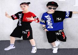 Children039s Clothing Sportswear Suit Kid Summer Boys and Girls Sports Hiphop Clothes Short Sleeve Tshirt Shorts 2 Piece Set5721116