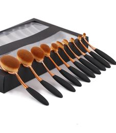 Zouyesan 2019 new 10 black rose gold toothbrush makeup brush set makeup beauty tools1209523