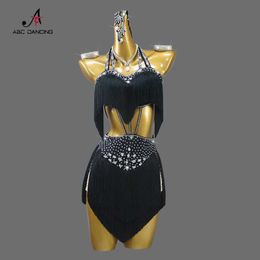 Stage Wear New 2024 Latin Dance Dress Stage Come Sexy Women Skirt for Prom Ballroom Clothes Girl Sprot Clothing Evening Samba Wear Suit Y240529