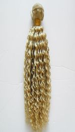 Malaysian Curly Hair Weave Bundles 1 Piece Nonremy Human Hair Weaving 1026inch 100g 613 Bleach Blonde Human Hair Weave Bundles77521375070