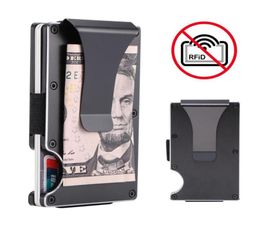 Metal Metal Mini Money Clip Fashion Protection Bank Card Case Antitheft men business cards wallet Blocking2218456