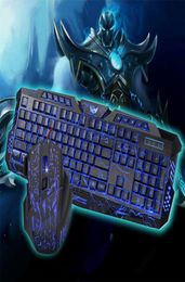 professional Gaming keyboard and Mouse Set 3color LED 5500DPI wired Mouse Optical Gaming set For Laptop Computer PC Gamer 20j44915444
