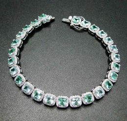 100 925 Sterling Silver Bracelet Tanzanite Green Spinel 5mm stone Women Bracelet for gift 2105241002828