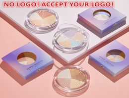 No Brand Shimmer Highlighters Powder Glitter Palette Shadow Facial Bronzer High Gloss Illuminator Glow Face Contour Cosmetics3109246