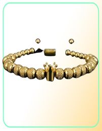 Vintage Versatile Copper Crown Bracelet Beaded Pineapple Bead Bracelet Braided macrame Adjustable handmade Bracelets Bangles for555990482