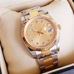 2021 Arrival 36mm 41mm Lovers Watches Gold Face Diamond Mens Women Automatic Wristwatches Designer Ladies Watch 207F