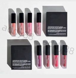 H liquid matte makeup lipstick set pink nude red brown 4 styles 4pcsset lipsticks Matte Lip Stick Kit3714979