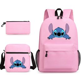 Three-piece backpack casual backpack male and female student backpack printed large capacity outdoor backpack