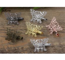 BoYuTe 20Pcs 2533MM Filigree Butterfly Hair Clip Vintage Style 6 Colors Plated Women Hairgrip Hair Jewelry9086718
