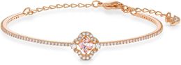 ets SWAROVSKI Shiny Dance Clover Necklace Earrings and Bracelet Jewellery Series Rose Gold Finish Pink Crystal Transparent Crystal