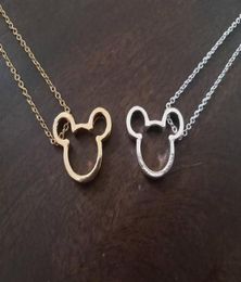 10PCS Cute Simple Mouse Necklace Cartoon Animal Character Miki Mouse Ears Head Face Silhouette Necklaces for Kids Baby Girls4663061