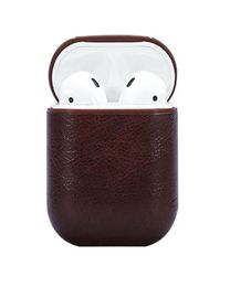 Fashion airpods case cover airpods for Airpods 2 earphone protector PU leahter black red brown Colour with anti lost carabiner9508459
