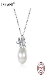 LEKANI 925 Sterling Silver Women039s Pearl Pendant Necklace Luxury Zircon Fine Jewellery Exquisite Fashion Send Friends Engagemen1120826