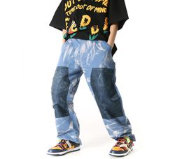 Harajuku Streetwear Patchwork Tie Dye Jeans Pants Men and Women Loose Wide Leg Straight Baggy Denim Trousers Hip Hop Oversize2471900