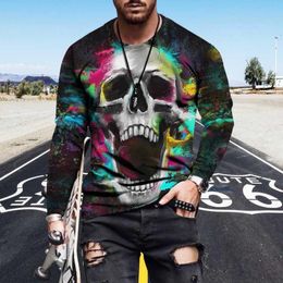 20 Styles Skulls Pattern Sweatshirt Gothic Boys Printing Tops Fashion Hiphop Mens Sweatshirts with Rose Long Sleeves Whole3383638