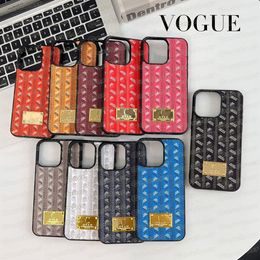 Top Vogue Goy Phone Case for iPhone 15 14 Pro Max 13 12 11 Pro Max X Xs Xr 8 7 Plus Luxurious Classic Designer Print Leather Shell TPU Frame Bumper Cover