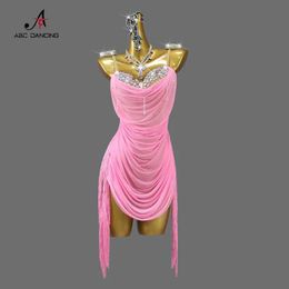 Stage Wear 2024 New Latin Dance Dress Sex Stage Come Standard Ball for Women Prom Evening Competition Skirt Line Suit Prom Sport Clothes Y240529