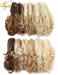 Synthetic Wigs WIGSIN Short Wavy Curly Ponytail 12Inch Claw Clip In Hair Brown Blond Hairpiece For Women5644539