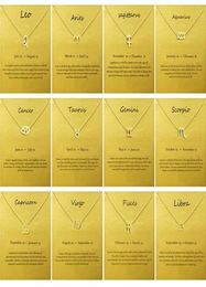 Dogeared 12 Constellation Creative Pendant Color Necklace Female Clavicle Chain Accessories European and American Style Jewelry 6054940