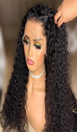 Long Kinky Curly Hair 360 lace Synthetic Lace Front Wig for Black Women 13x4 Lace Front Wig Gluless Heat Resistant Natural Hairlin6370938