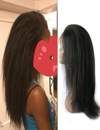 360 Full Lace Human Hair Wigs Pre Plucked Kinky Straight Virgin Brazilian Hairs Glueless Italian Yaki 360 front front Frontal Wig 8508109