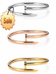 Titanium Bracelet Without Diamond Nail Opening Lovers Men039s and Women039s Stainless Steel Rose Gold CFV39683863