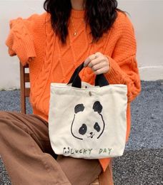 Evening Bags Cute Panda Embroidered Women Shoulder Bag Retro Corduroy Female Small Tote Purse Handbags Daily Student Girls Lunch B4178840