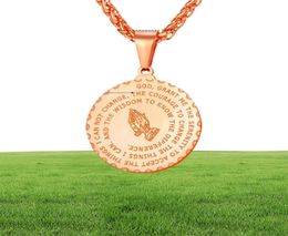 Men Jewellery Praying Hands And Bible Verse Pendant Necklace With Wheat Chain For Men 18K Gold PlatedStainless Steel KKA18297464000