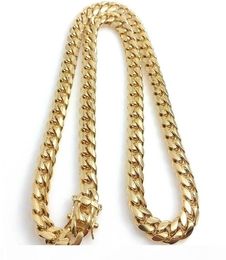 18K Gold Plated Necklace High Quality Miami Cuban Link Chain Necklace Men Punk Stainless Steel Jewellery Necklaces7797432