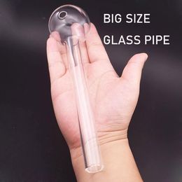 Jumbo Ball Oil Burner Glass Pipes Heavy Glass Tubing Clear Thick Straight Hand Smoking Pipes 8 Inch 200mm Dry Herb Tobacco Pipe Cheapest Glass Pipes