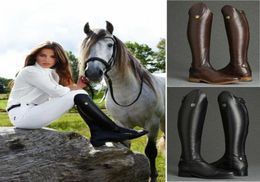 0202Cool Women Rider Horse Riding Boots Smooth Leather Knee High Autumn Winter Warm High Boots Mountain Riding Boots1489391