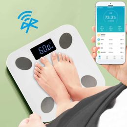 Body Weight Scales Intelligent BMI digital scale measuring weight and body fat the most accurate Bluetooth scale white G240529