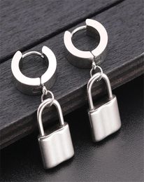 Arrival Gold Silver Colour Lock Stud Earrings For Women Men Exaggerated Ear Clip Stainless Steel Fashion Jewellery Gifts6328241