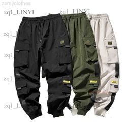Nuovi pantaloni da carico Joggers per uomini Casual Hip Hop Pockers pantaloni della tuta per i nastri streetwear Ribbons Techwear Pants XS-4xl 7E1