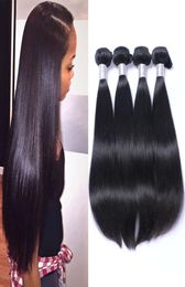 8A Brazilian Straight Virgin Human Hair Weaves Bundles Unprocessed Peruvian Indian Malaysian Cambodian Mongolian Mink Hair Natural4957552