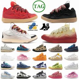 Leather Curb sneakers designer Black White Ivory Poppy Red Dept. Pale Pink Multi Beige Light Blue Gum Multicolor Dark Grey Graffiti Taupe women mens Casual Shoes