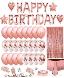 Crossborder Selling Gold Balloons Birthday Party Packages Party Supplies Rose Gold Balloons Decorated Rain Suit Party Balloon Set1331331
