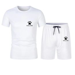 Fashionable summer outdoor sports suit mens short-sleeved T-shirt and shorts casual fashion two-piece breathable 240524