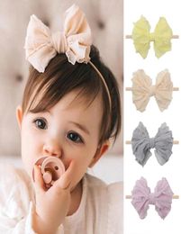 Cute Bow Baby Headbands Soft Lace Nylon Baby Girl Hairband Newborn Princess Head Wrap Infant Hairbows8422051