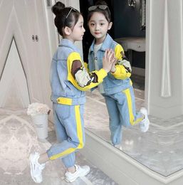 Girls Clothing Sets 2019 Children Fashion Active Jackets Coat And Jeans Pants Set Kids Clothing Autumn Sports Suit Tracksuit1746956