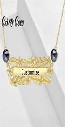 Nome personalizzato hawaiano collana a sospensione Crystal Crystal Pearl Flower Cowelry Chain Mother Day039s Gifts27670319