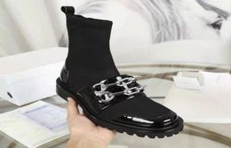 autumn winter socks heeled heel boots fashion sexy Knitted elastic boot designer Alphabetic women shoes lady Letter Thick high hee6379149