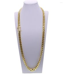Chains 2022 Hip Hop Bling Micro Pave Cz Buckle Miami Cuban Link Chain 70cm Wide Gold Filled Cool Boy Men Necklace Curb For7689588