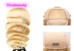 Malaysian Human Hair Blonde Colour 1232inch 613 Body Wave Straight 100 Human Hair 4X4 Lace Front Wig Pre Plucked Four By Four Wi5984960
